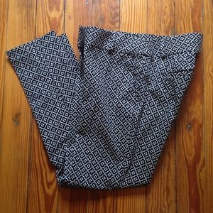 LOFT Julie Skinny Ankle Pants, Black/Cream Mosaic